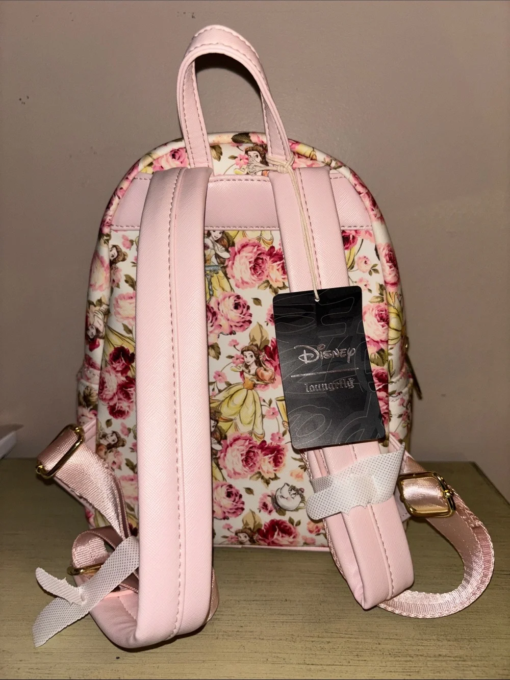 Loungefly Disney Belle Floral Mini Backpack in Pink and Yellow